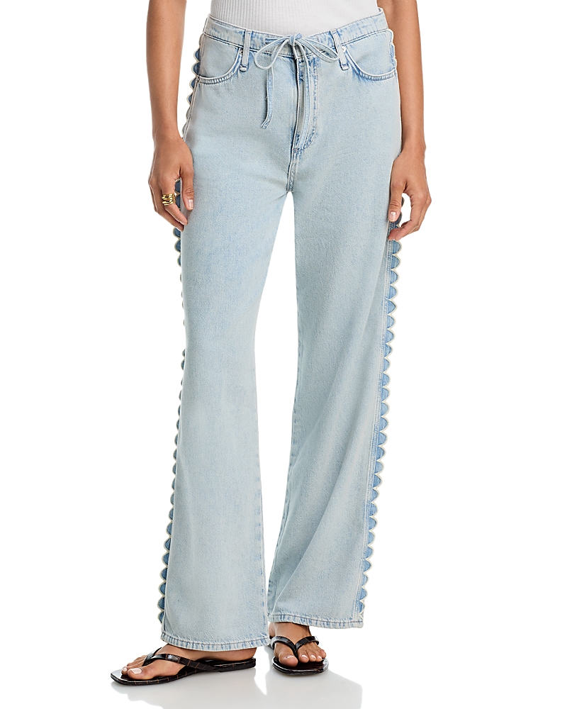 rag & bone Phoebe Featherweight High Rise Drawstring Jeans in Scallop