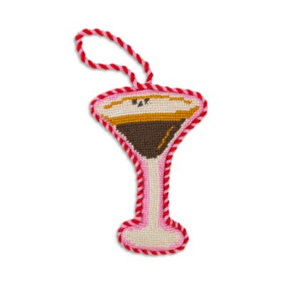Espresso Martini Needlepoint Ornament