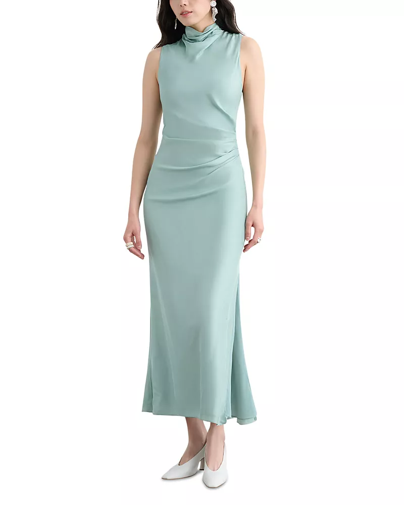 Toccin Koralie Draped Neck Dress