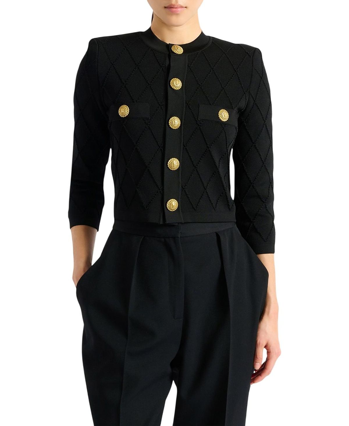 Balmain Cropped Knit Cardigan