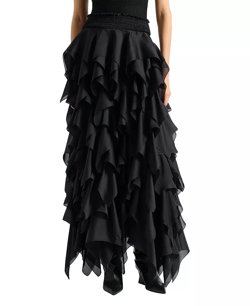 Balmain Long Ruffled Skirt