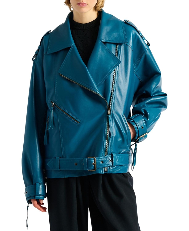 Balmain Lambskin Leather Biker Jacket