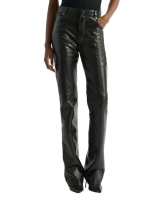  Leather High-Waisted Trousers