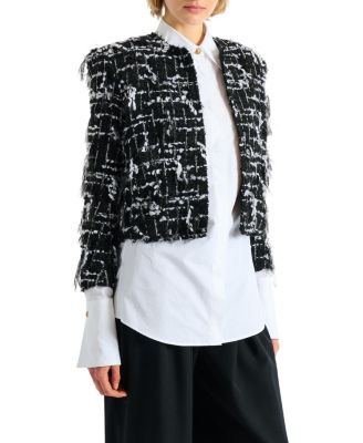  Cropped Jacket in Fringed Tweed