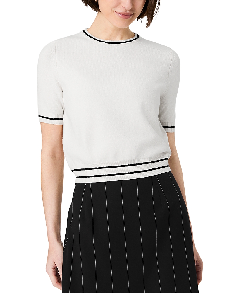 French Connection Babysoft Short Sleeve Rib Stripe Top
