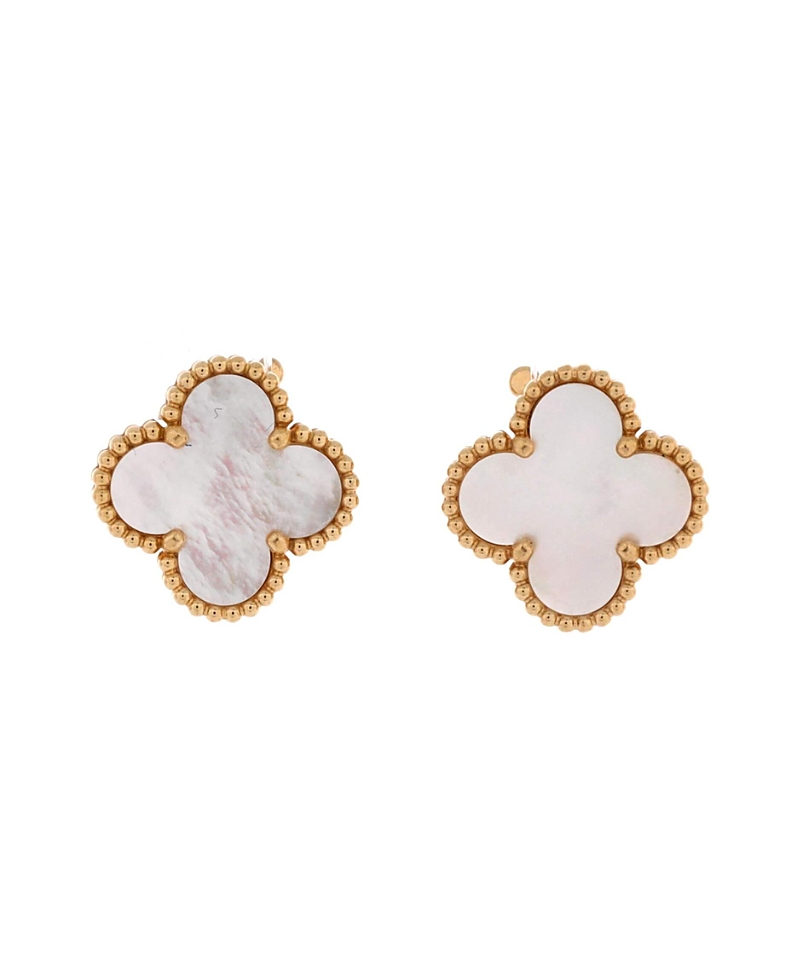Pre-Owned Van Cleef & Arpels Vintage Alhambra Earrings 18K Gold and Mother of Pearl