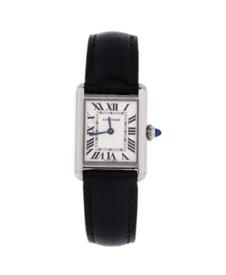  Must de Cartier Tank Quartz Watch in Stainless Steel and Leather 22mm