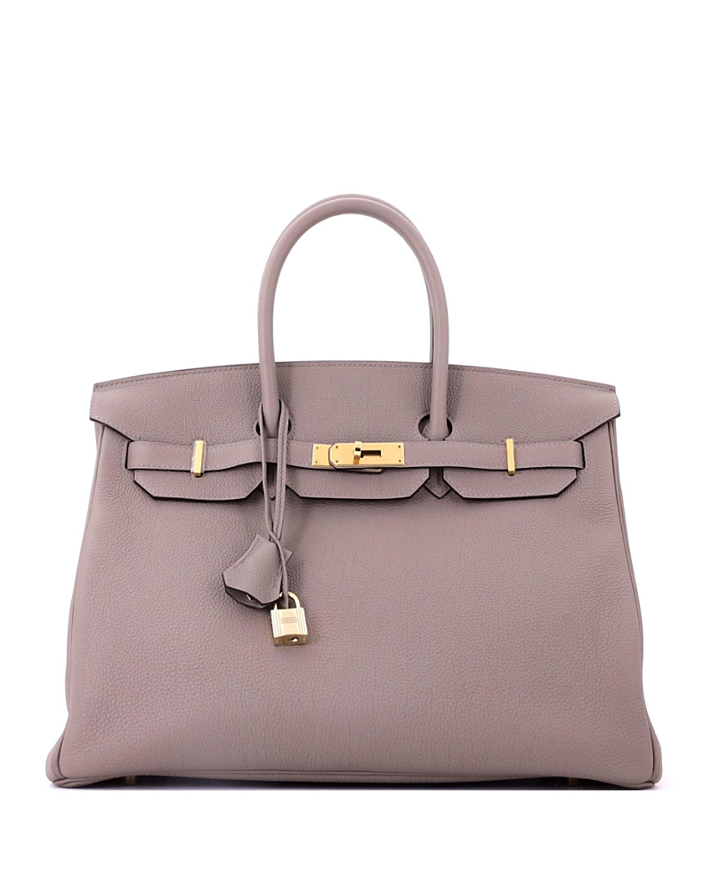 Pre-Owned HERMES Birkin 35 Handbag Grey Togo with Gold Hardware