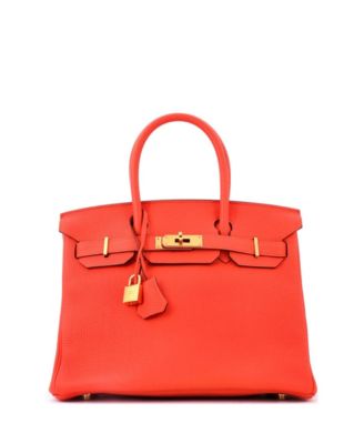 Birkin 30 Handbag Orange Togo with Gold Hardware