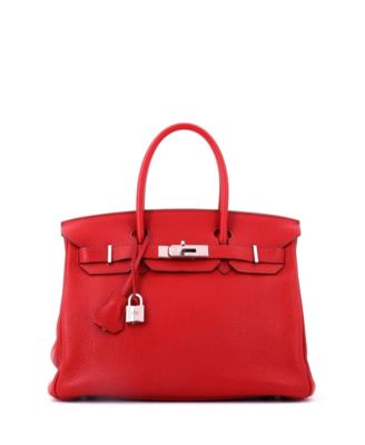 Birkin 30 Handbag Red Togo with Palladium Hardware