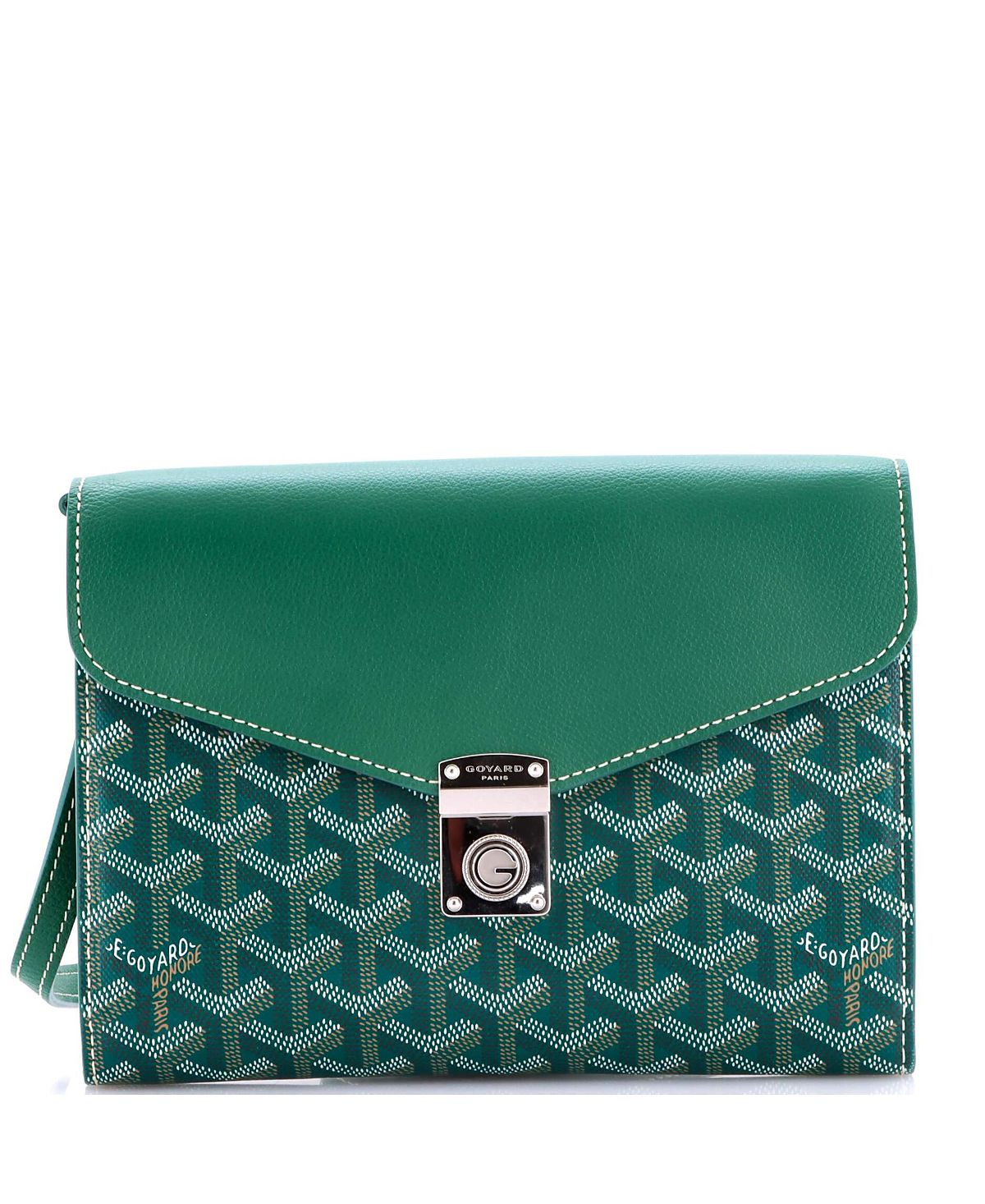 Pre-Owned Goyard Chypre Wallet on Strap Coated Canvas with Leather