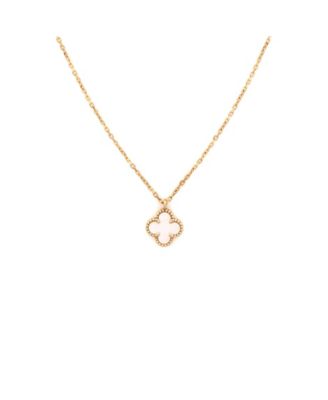  Sweet Alhambra Pendant Necklace 18K Gold and Mother of Pearl, 16"