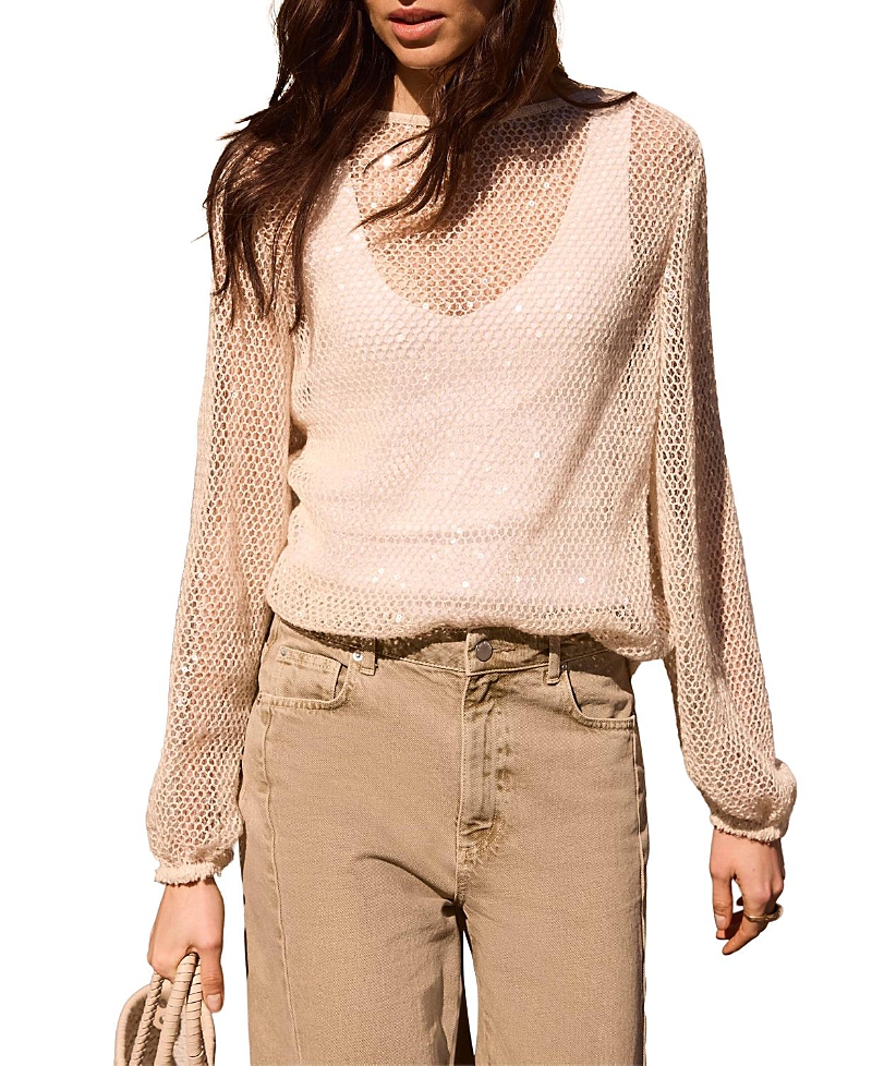 Mint Velvet Women's Sequin Layered Balloon Top