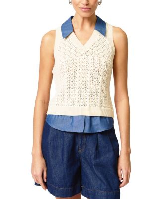 Women's Hazel Pointelle Stitch Halter Twofer
