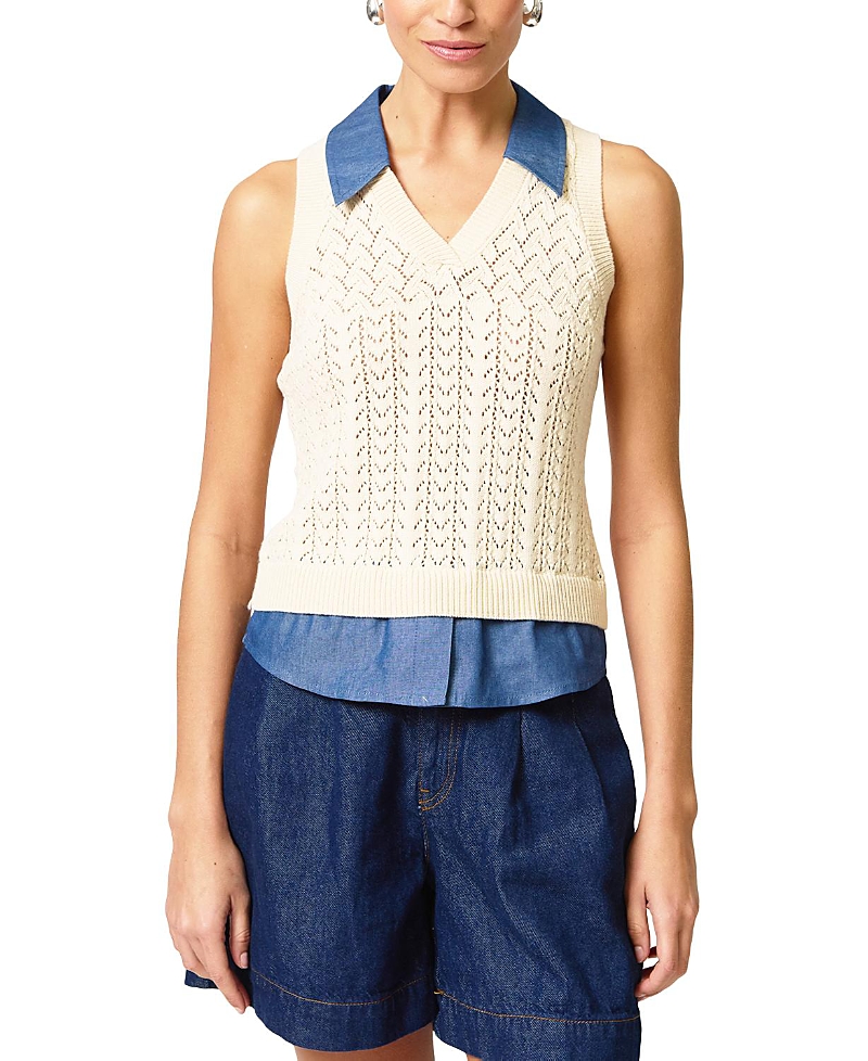 Central Park West Women's Hazel Pointelle Stitch Halter Twofer