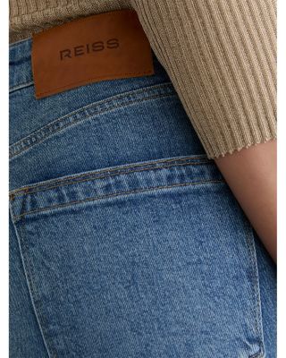 Aubrey High Rise Slim Straight Jeans in Mid Blue - thumbnail 7