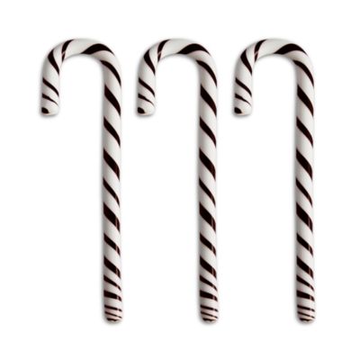 Polka Candy Cane - White/Black, Set of 3