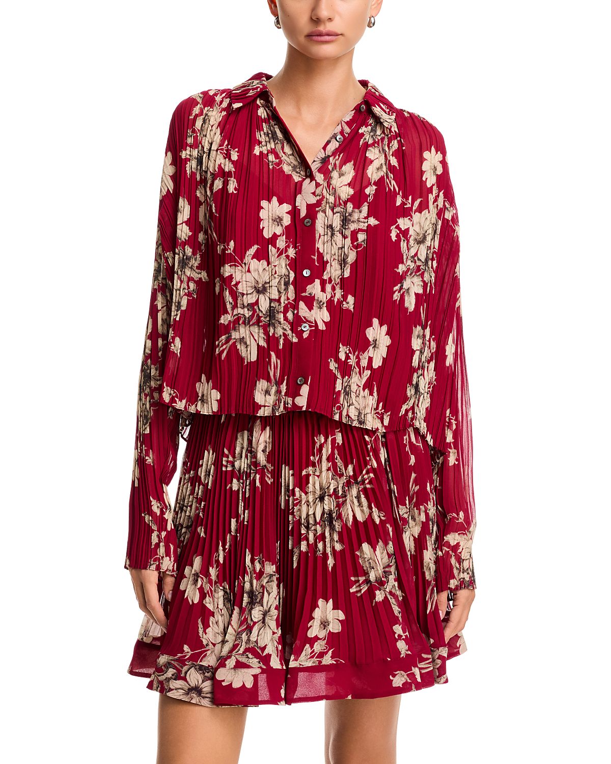 Cinq a Sept Hand Sketched Floral Top