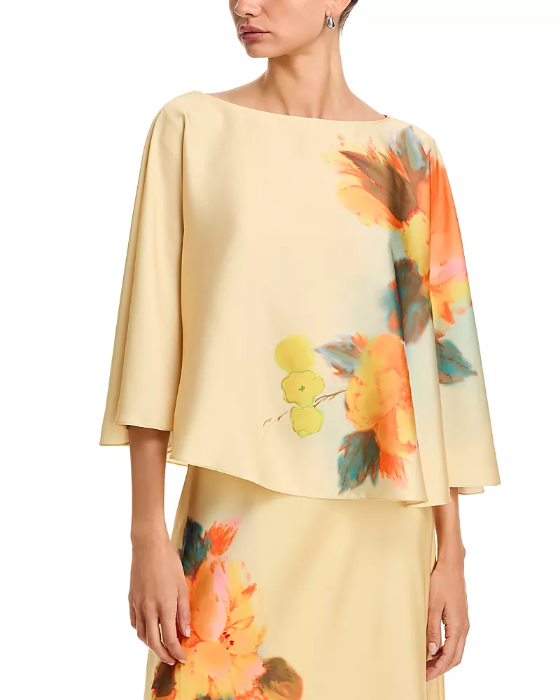 Cinq a Sept Watercolor Floral Carole Top