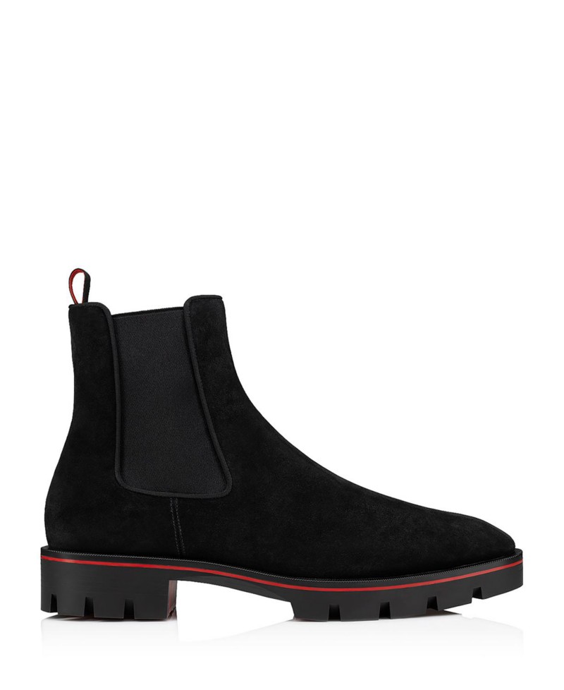 Christian Louboutin Men's Alpinosol Chelsea Booties in Black