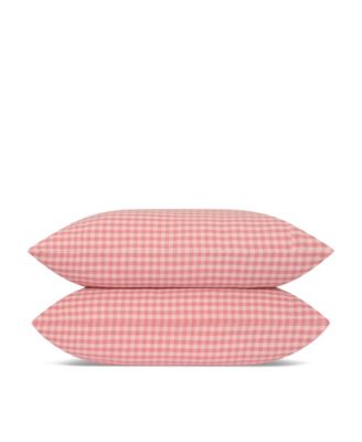 Colour Drench Gingham Linen Blend Pillowcase Pair, Standard