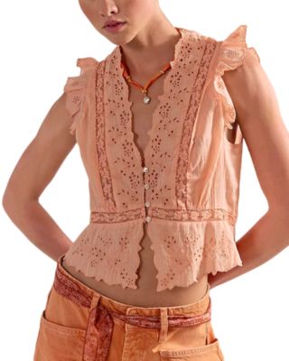 Day Dreamer Eyelet Trim Top