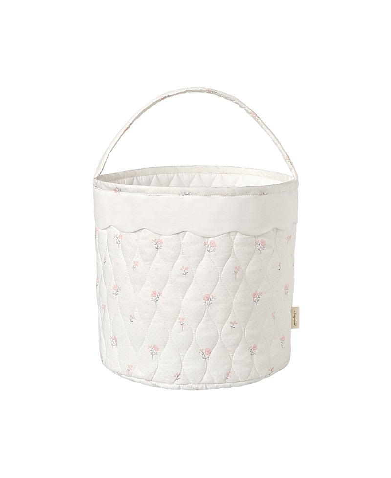 Gooselings Ditsy Floral Storage Basket In White