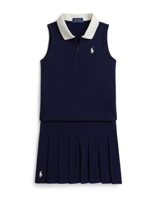 Girls' Stretch Mesh Boxy Polo Shirt & Skort Set - Big Kid