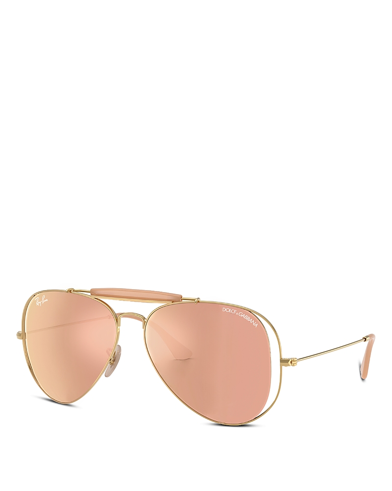 Ray-ban x Dolce & Gabbana Mirrored Aviator Sunglasses, 58mm · OS
