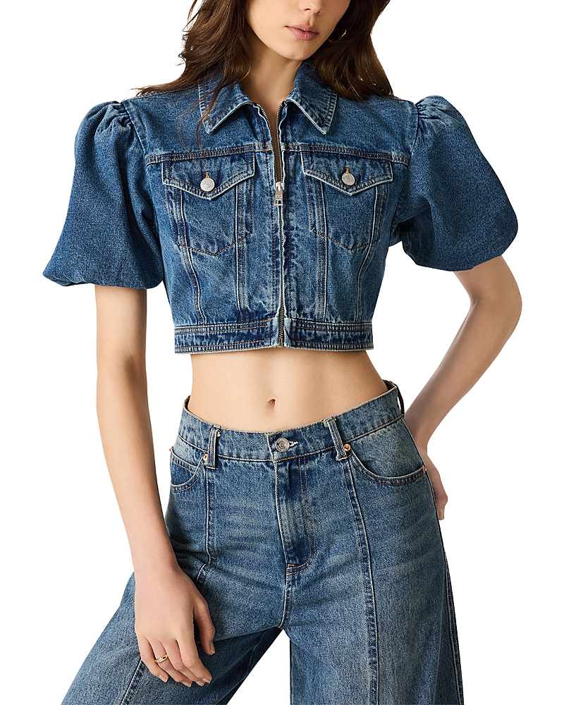 Steve Madden Marcy Puff Sleeve Denim Jacket