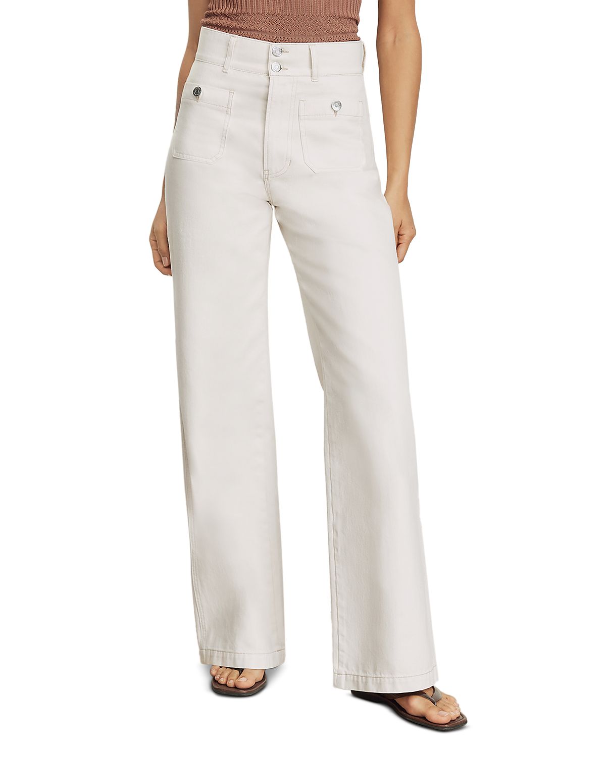 Veronica Beard Taylor High Rise Wide Leg Jeans