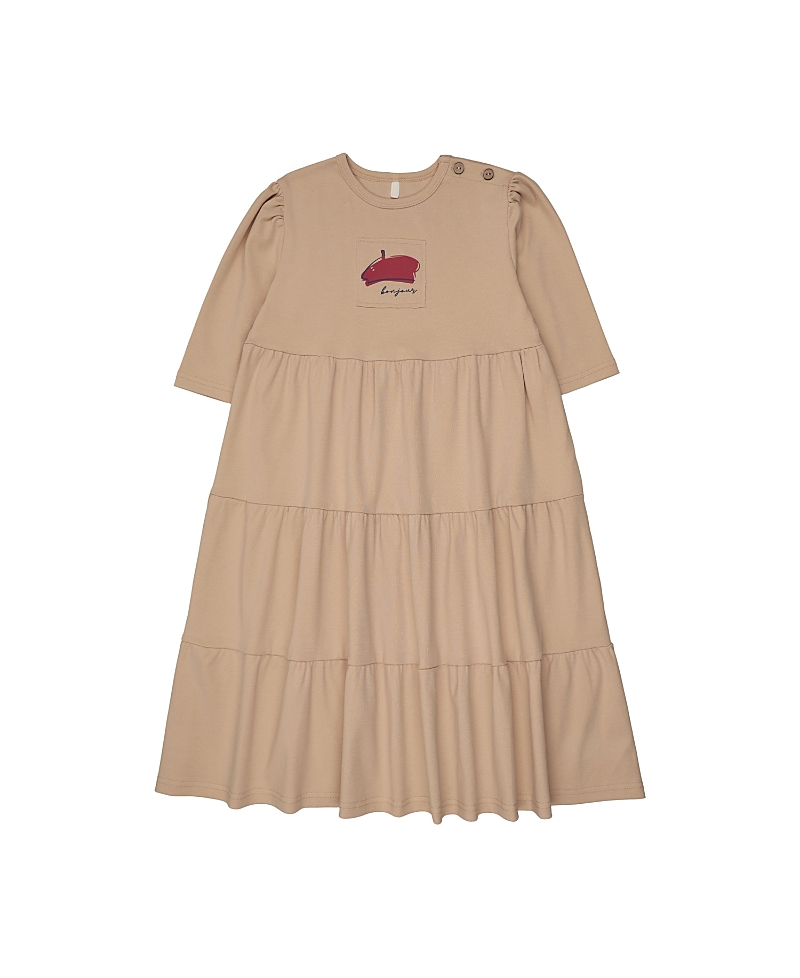 Pouf Girls' French 3/4 Sleeve Dress - Little Kid, Big Kid In Neutral