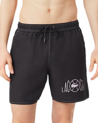 Mid Length Tennis Print 6" Swim Trunks