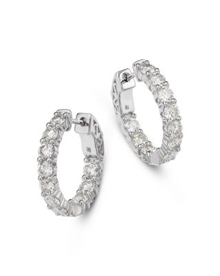 Diamond Inside Out Hoop Earrings in 14K White Gold, 2.5 tcw
