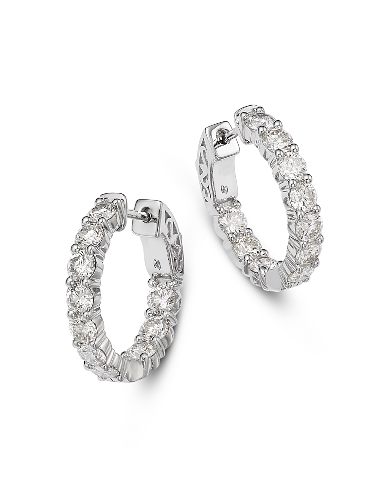 Bloomingdale's Fine Collection Diamond Inside Out Hoop Earrings in 14K White Gold, 2.5 tcw · OS