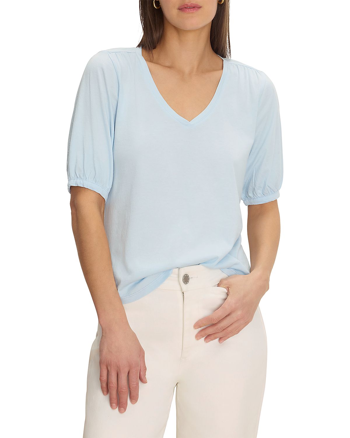 Nzt By Nic+Zoe Elbow Sleeve V Neck Tee