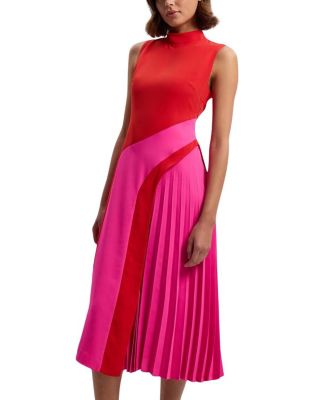 Karen Millen Colour Block High Neck Midi Dress