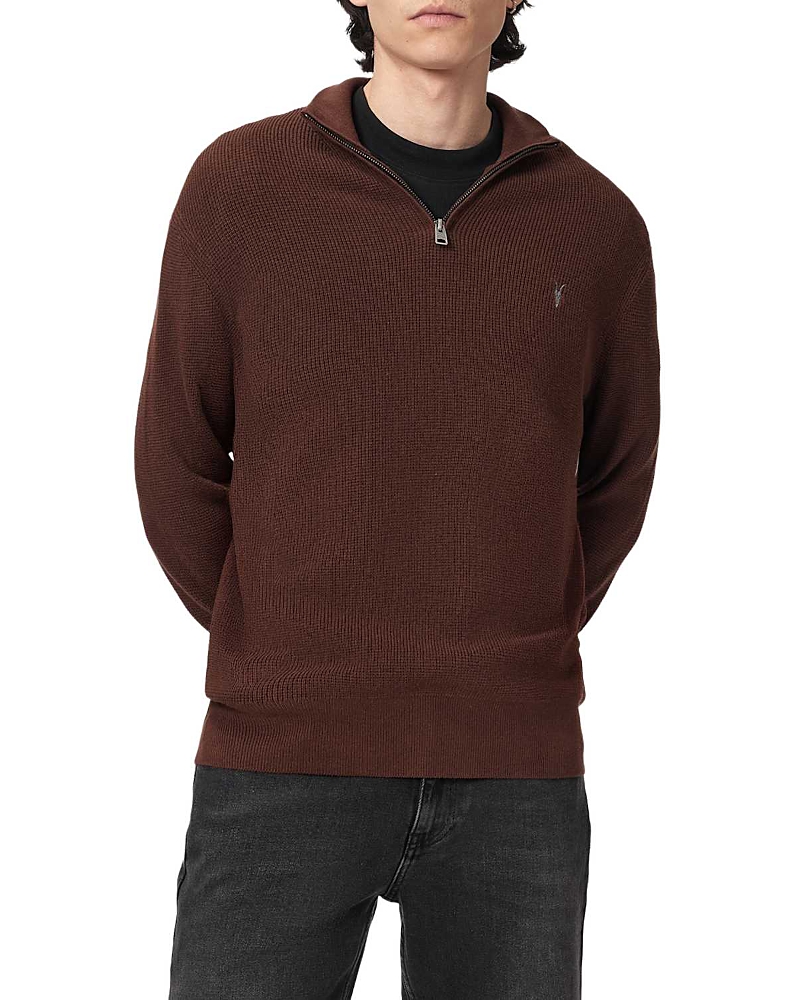 Allsaints Zip Funnel Neck Sweater