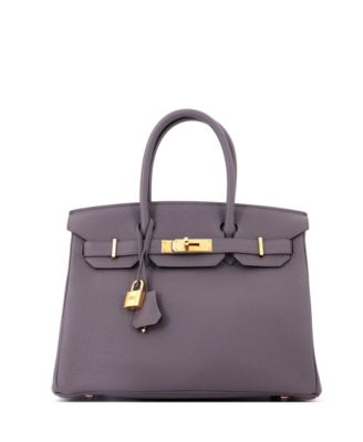 Birkin 30 Handbag Grey Togo with Rose Gold Hardware
