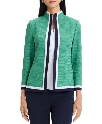  Contrast Trim Knit Jacket