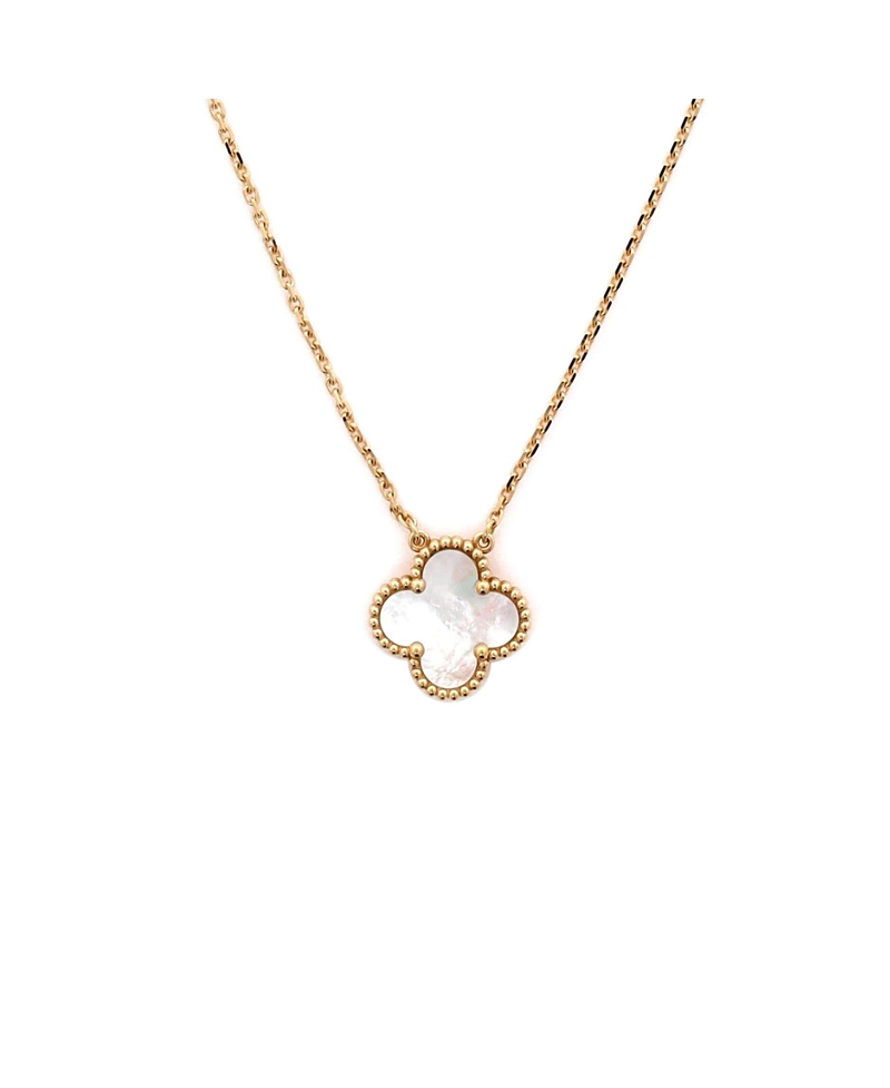 Pre-Owned Van Cleef & Arpels Vintage Alhambra Pendant Necklace 18K Gold and Mother of Pearl, 16.25