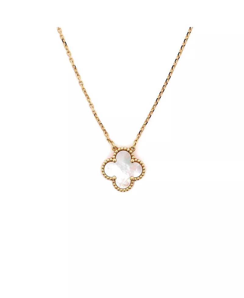 Pre-Owned Van Cleef & Arpels Vintage Alhambra Pendant Necklace 18K Gold and Mother of Pearl, 16.25