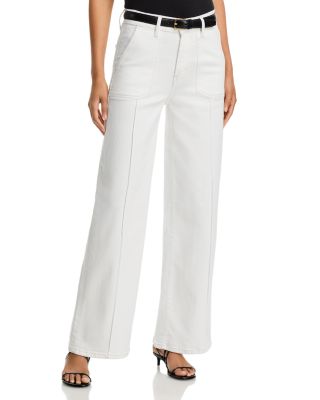 Le Slim High Rise Palazzo Pintuck Jeans in Au Natural