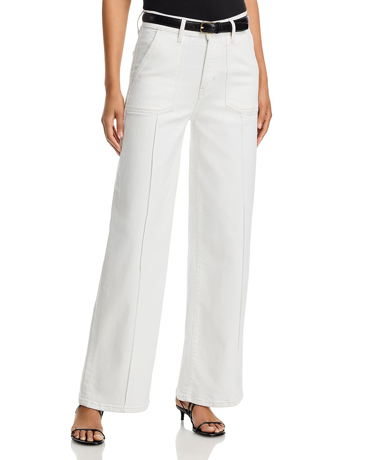 Frame Le Slim High Rise Palazzo Pintuck Jeans