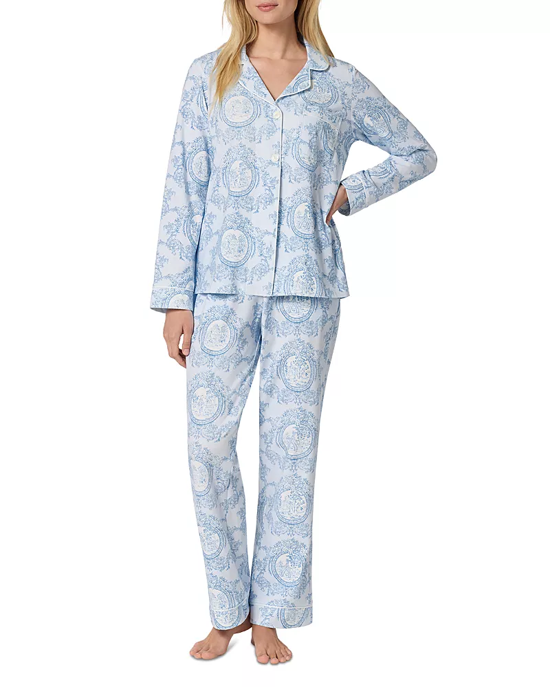 BedHead Pajamas Minuet Toile Long Sleeve Classic Stretch Jersey Pajama Set - Exclusive