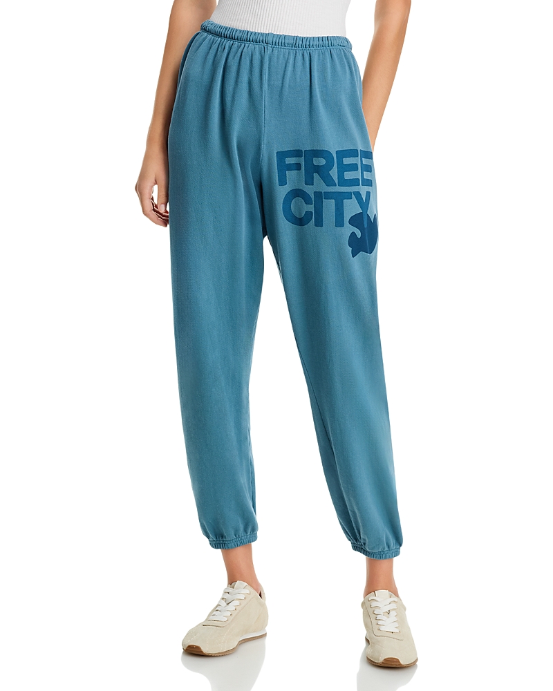 Free City Cotton Logo Sweatpants in Belgium Blue