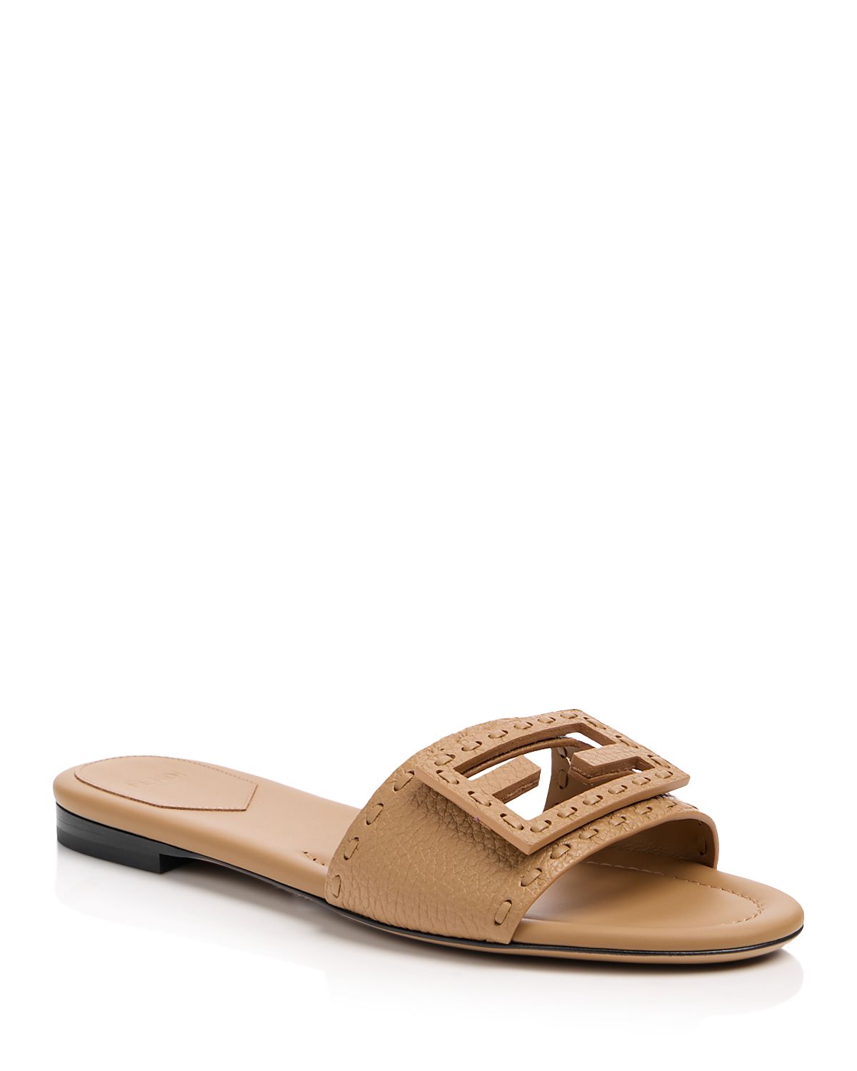 Fendi Women's Baguette Leather Selleria Slides