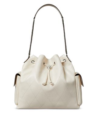 Charlie Large Quilted Leather Drawstring Bag