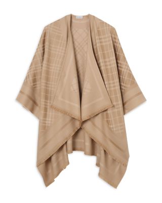 Check Wool & Cashmere Cape