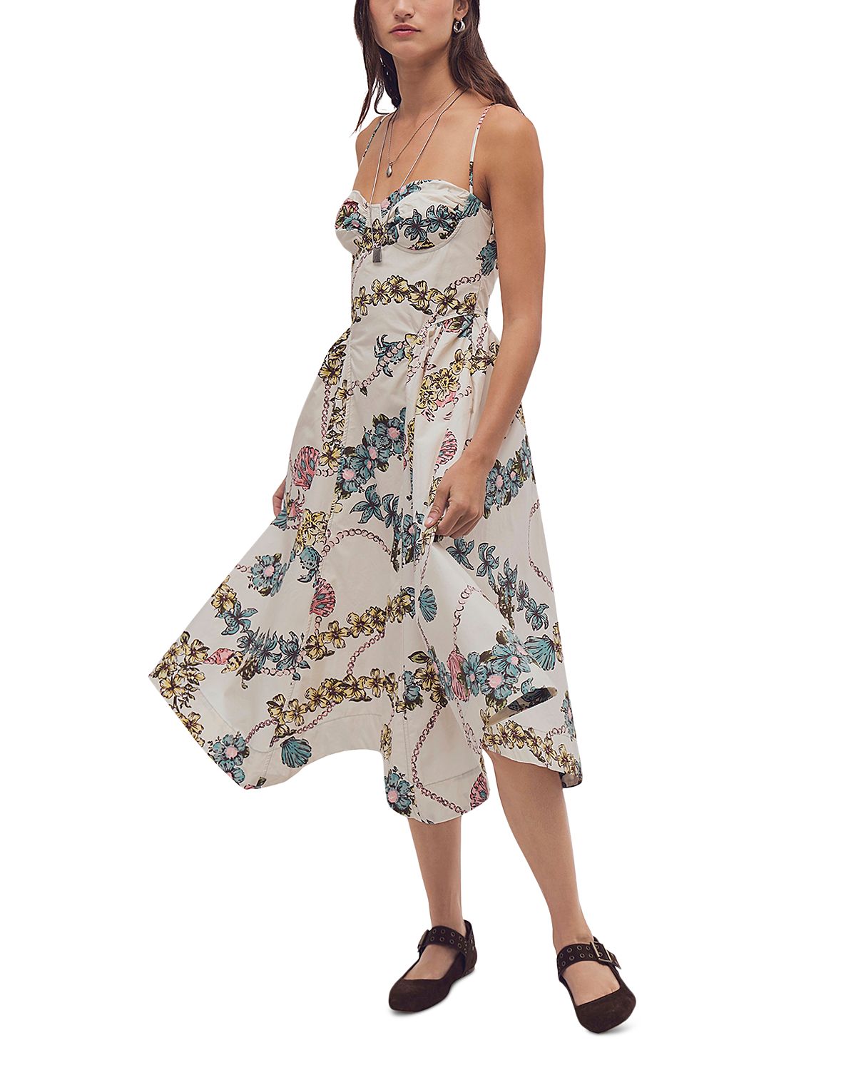 Free People Cherish Printed Midi Dress